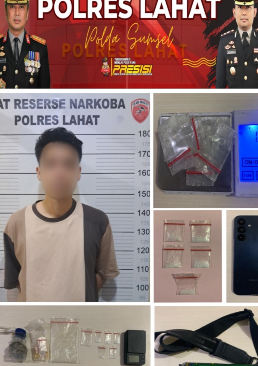 *Satnarkoba Polres Lahat Berhasil Amankan Pengedar Sabu,Dengan BB 5(lima)Paket Sabu*