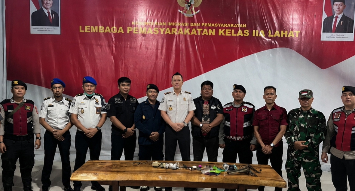 *Gandeng  TNI-Polri,Lapas Kelas II A Lahat Gelar Razia Gabungan,Tegaskan Komitmen Berantas Halinar*